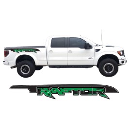 Avery Dennison 2-Ford Raptor SVT F150 Distressed Flag Bedside Vinyl Graphics Decals Avery GREEN