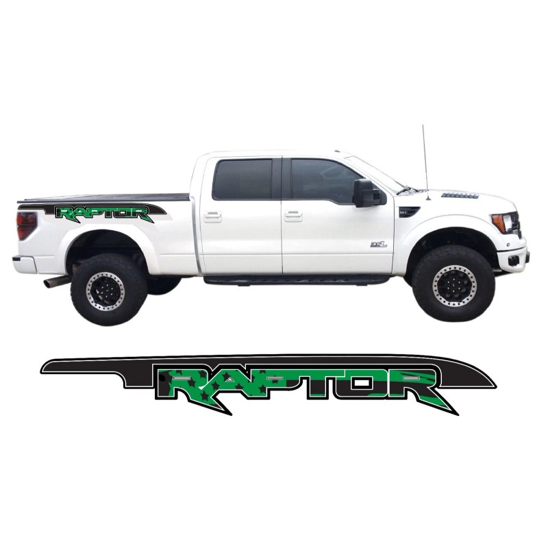 Avery Dennison 2-Ford Raptor SVT F150 Distressed Flag Bedside Vinyl