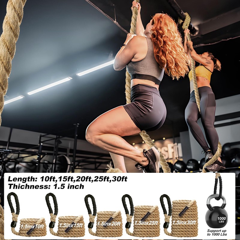 Climbing Rope, 1.5 Inch in Diameter Gym Climbing Rope, No