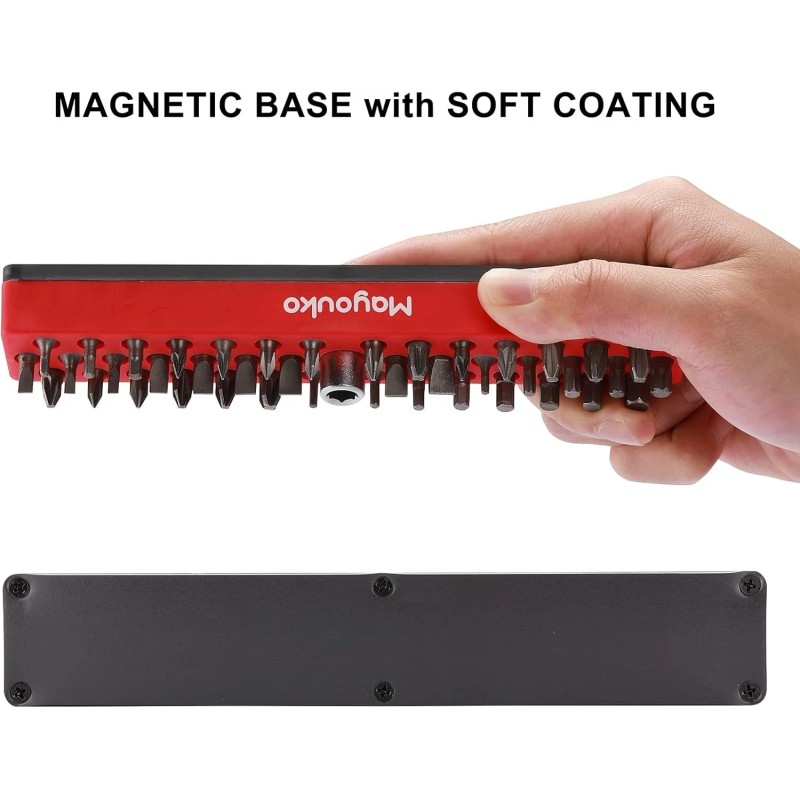 FOCUS TOOL 4PCS 1/4" Magnetic Hex Bit Holder Rack Organizer