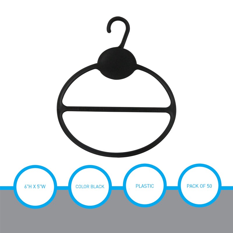 SSWBasics Black Scarf Hanger - Pack of 50