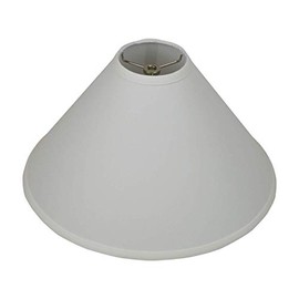 FenchelShades.com Lampshade 4" Top Diameter x 15" Bottom Diameter x 10" Slant Height with Washer (Spider) Attachment for Lamps with a Harp (Linen Snow)