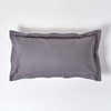 HOMESCAPES Dark Grey Pure Egyptian Cotton King Size Oxford Pillowcase