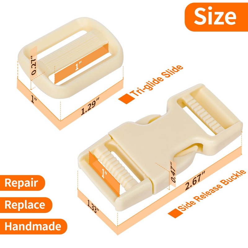 BEYOURD 1 inch Buckles and Strap Set: 10 yards Polyester