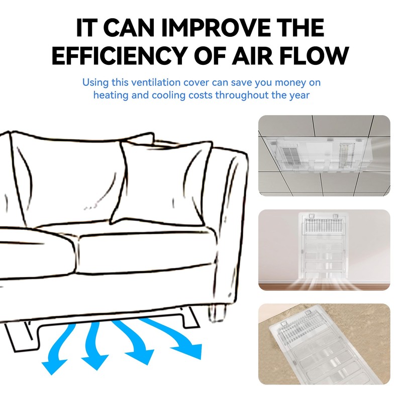 Sideways Magnetic Vent Extender for Under Furniture, Floor Resiter Vent