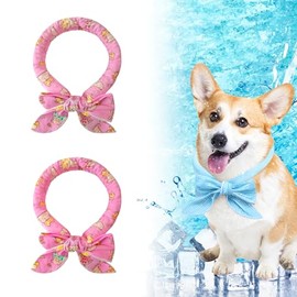 2 Pcs Dog Cooling Bandanas, Cooling Scarf for Dogs and Other Pets, Ice Crystals for Dog Fast Cooling, Cooling Dog Bandana Summer Indoor Outdoor