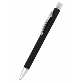ONLINE Soft Metal ballpoint pen, Classic Black, retractable ballpen, aluminum, replaceable refill, soft touch feeling, premium writing experience with black writing colour, durable design colour black