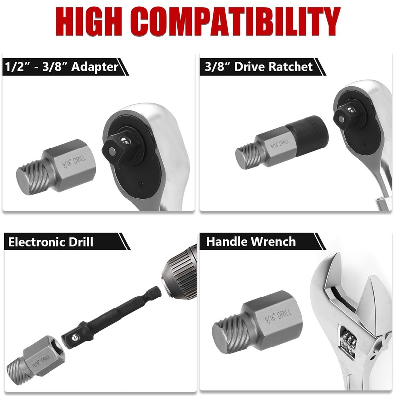 RIMKOLO 27-Piece Screw Extractor Set, 3/8" Inch Drive Easy Out