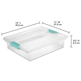 Tribello Plastic Storage Containers With Lids For Organizing - (Large - 14 x 13 x 3)