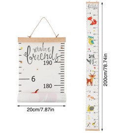 IWILCS Growth Height Growth Chart, Baby Height Chart with Cartoon Fox Pattern for Bedroom Nursery Wall Decorations (200 cm x 20 cm)