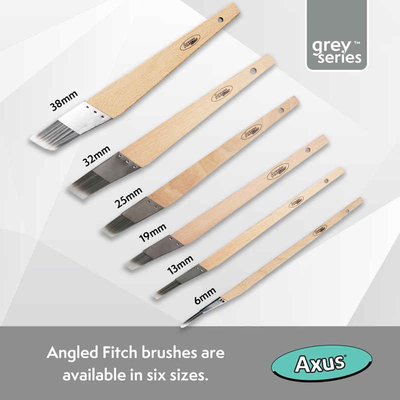 Axus Decor Angled Fitch Paint Brush (Grey Series) - 6mm