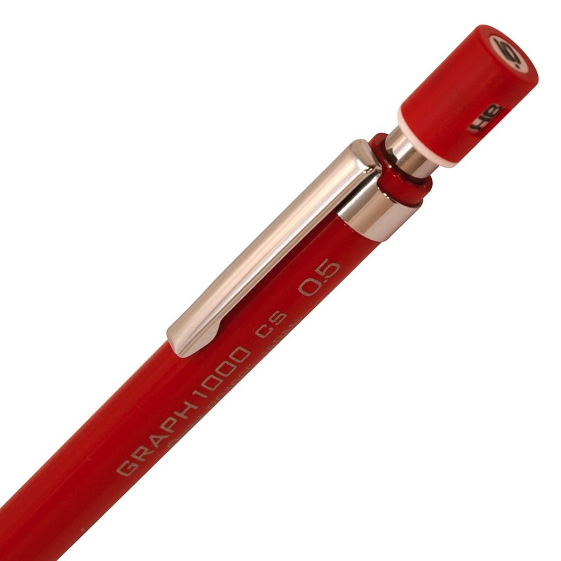 Pentel Graphlet Mechanical Pencil Graph1000CS, 0.5mm, Red (PG1005CS-B)