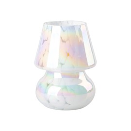 COOSA Mushroom Lamp, Stepless Dimmable Glass Table Bedside Lamps, Cute Small Night Light, Mushroom Decor Light for Ambient,Kids,Bedroom,Living,Girl Gift（Colorful Cloud）