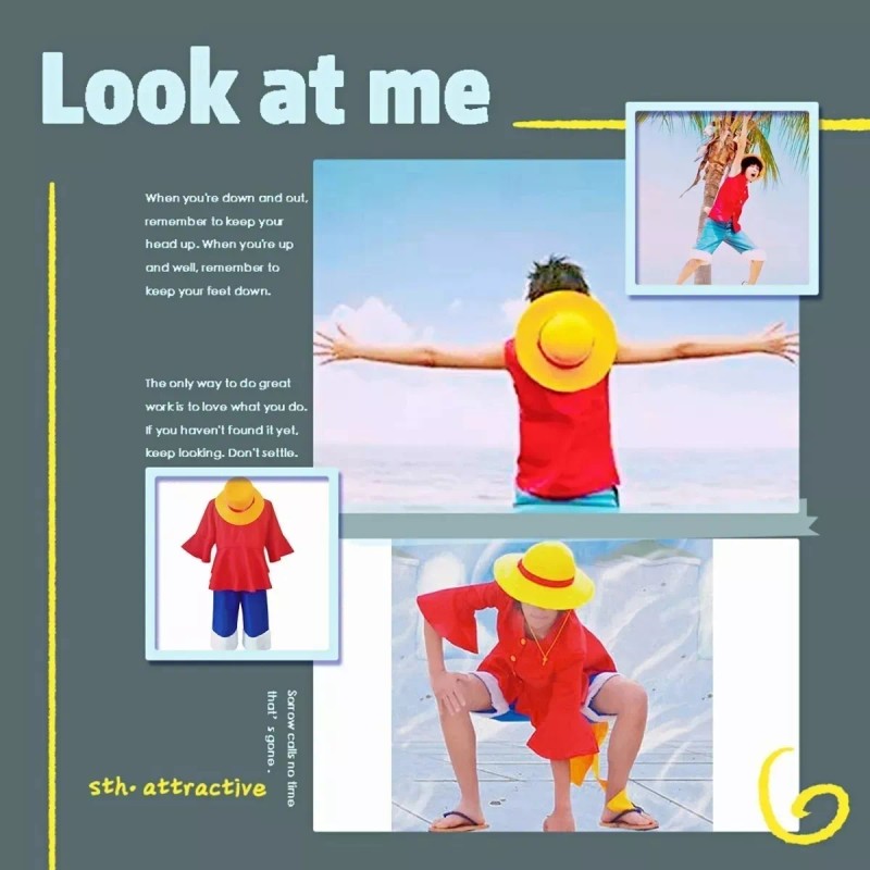 Shuang.W One Piece Luffy Straw Hat Anime Dress Up Gorra