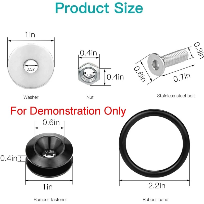 SDeelCase 8 Pcs Black Quick Release Fasteners Kit For Mercedes