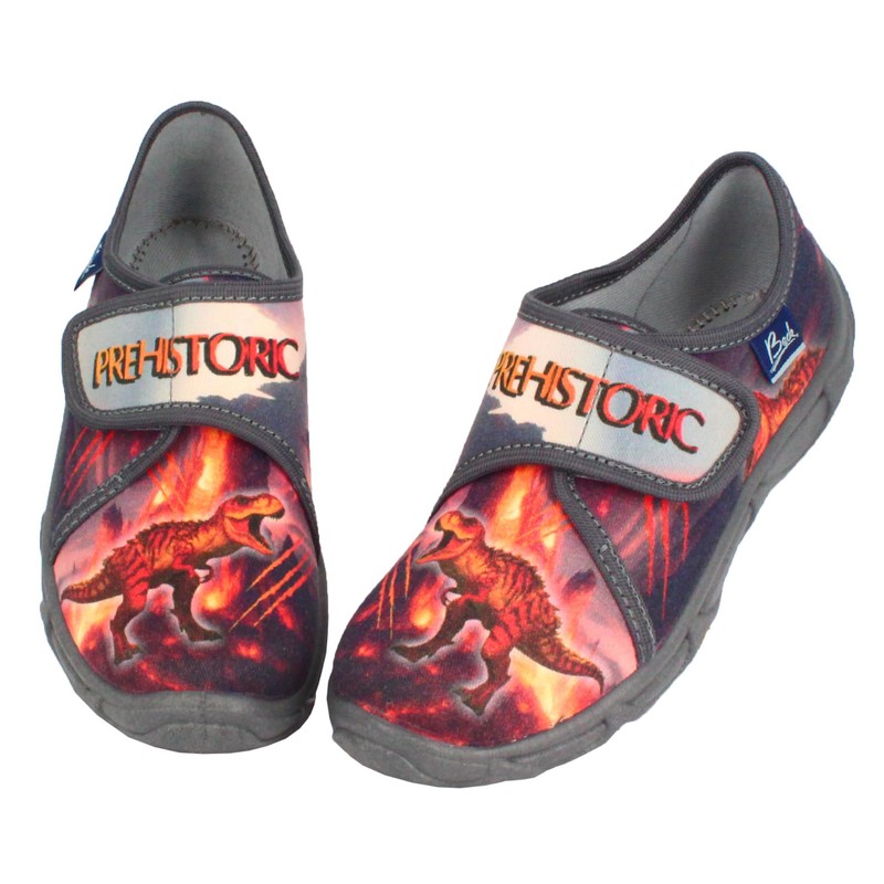 Beck Boys Prehistoric Slippers, gray
