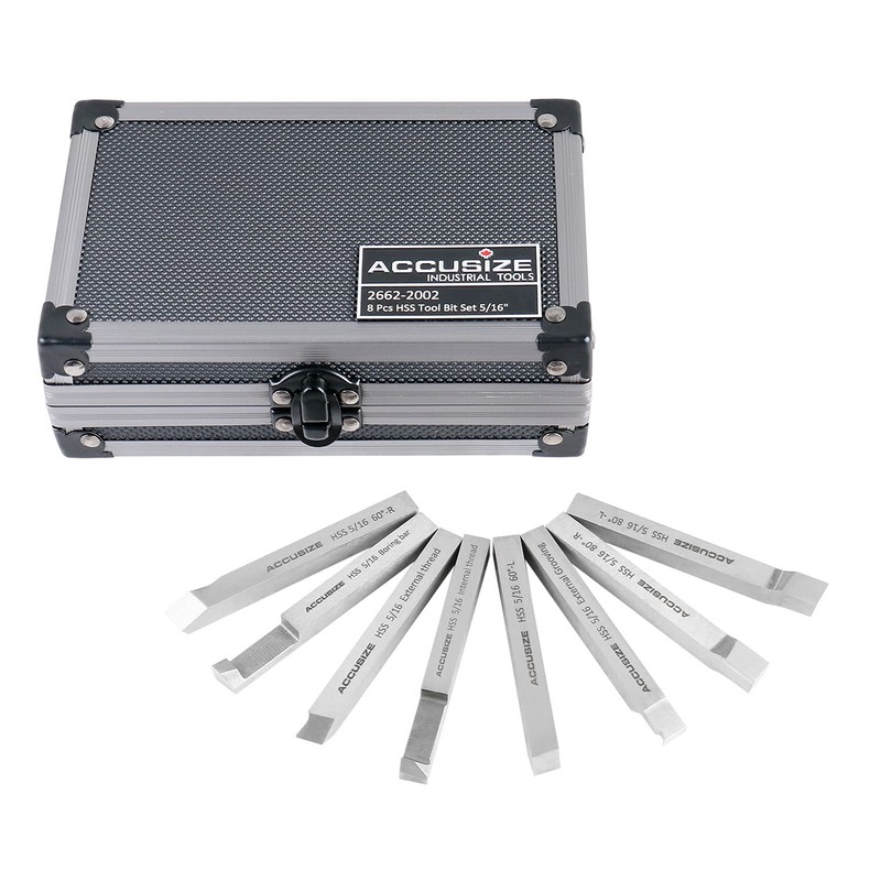Accusize Industrial Tools 5/16'' 8 Pc H.S.S. Tool Bit Set,