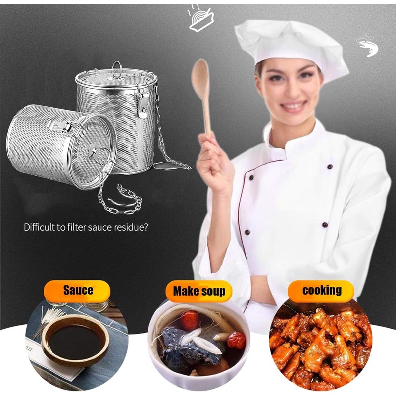 Zerodis Stainless Steel Tea Strainer Soup Spices Separated Basket Filter