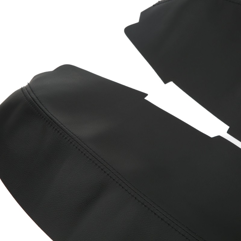 2pcs Front Door Panel Armrest Cover Black Artificial Leather Replacement