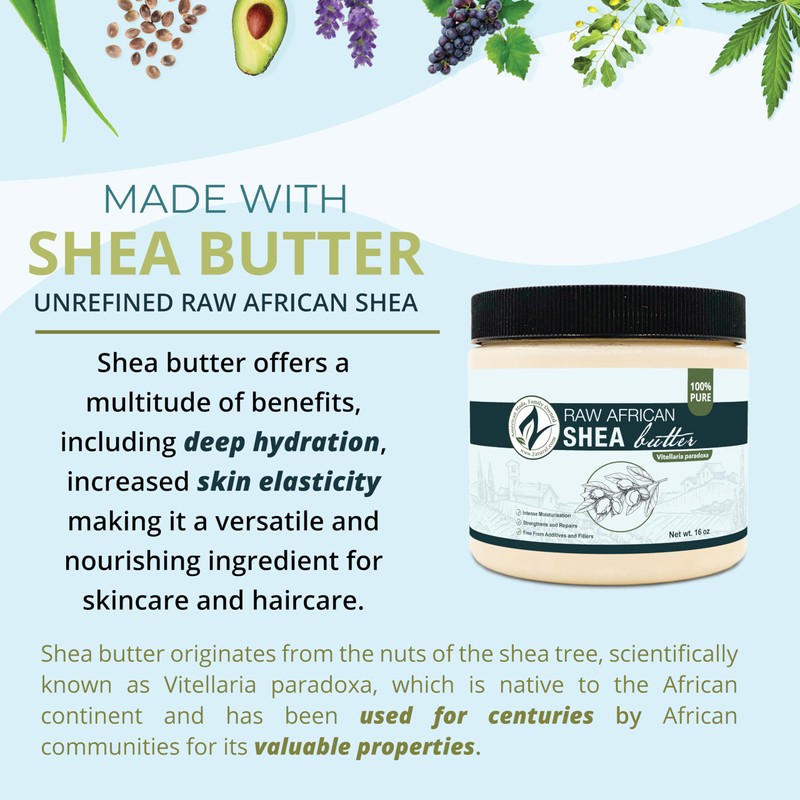 Zatural Raw African Shea Butter - 16 oz - 100%