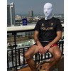 Balaclava in White with Mesh in Front of Eyes for