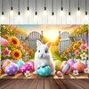 BlissYard Happy Easter Party Backdrop Banner Spring Easter Bunny Backdrop