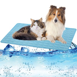 Dog Cooling Mat Cooling Pad for Dog, Washable Cooling Blanket Cushion for Kennel Sofa Bed Floor Car Seats,Travel Summer Dog Pad Made of Ice Silk (L&XL&4XL,Grey&Blue&Coffe)