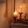 GMWD 3 Pcs Glass Candle Holder Set Clear, Purple Candlesticks