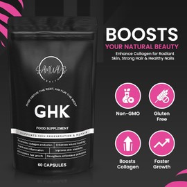 Samual's GHK-Cu Peptide Supplement C Copper Peptide Capsules for Hair, Skin & Nails C Cellular Health & Recovery Support C Samuals GHK CU Complex C 60 Capsules (Double Pack, 750mcg)