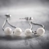 Anthony Vincent Aretes mujer - Aretes 2 Perlas Cultivadas Blancas