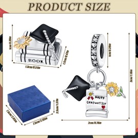 Henjunu 925 Sterling Silver Charm Pendant with Gift Box, Graduation Gifts, Compatible with Bracelets and Necklace for Women, Metal, /