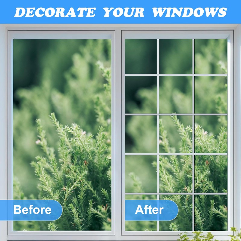 moonoom 66 Ft Window Grille Inserts Grid Kit- PVC Self-Adhesive