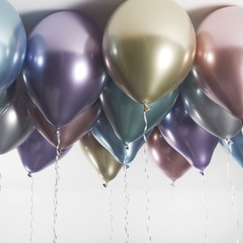 Green Paw Products - Chrome Metallic Shiny Glossy - UK - 12" Party Balloons - Eco Friendly & Biodegradable - 100% Natural Latex