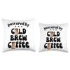 Powered By Cold Brew Coffee Throw Pillow