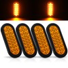 4Pcs 6.3" Oval LED Strobe Lights Amber 24 LED Trailer
