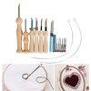 Punch Needle Set Wooden Handle Stainless Steel Ergonomic Easy Operation