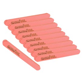 PROFICO Pack of 10 Professional Nail Buffers | Buffer Straight 120/180 | Double Sided Buffer Nail File Emery Boards | Medium Grain | for Natural Nails Gel Nails (Red)