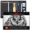Brusarth Charcoal Pencils for Drawing, Set of 26, Professional Drawing