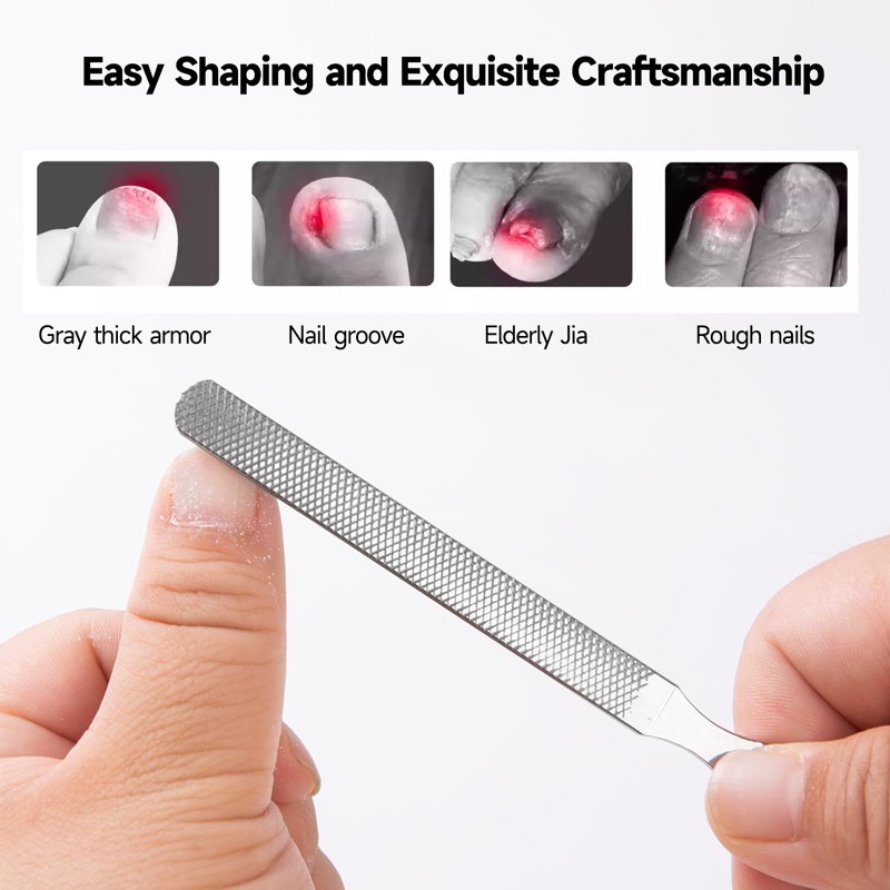 Long Steel Nail File for Thick & Fungal Nails, Ingrown