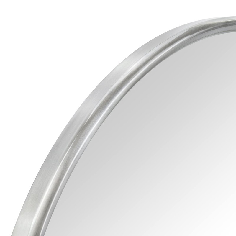 Round Pivot Bathroom Mirror Brushed Nickel Circle Metal Framed Tilting