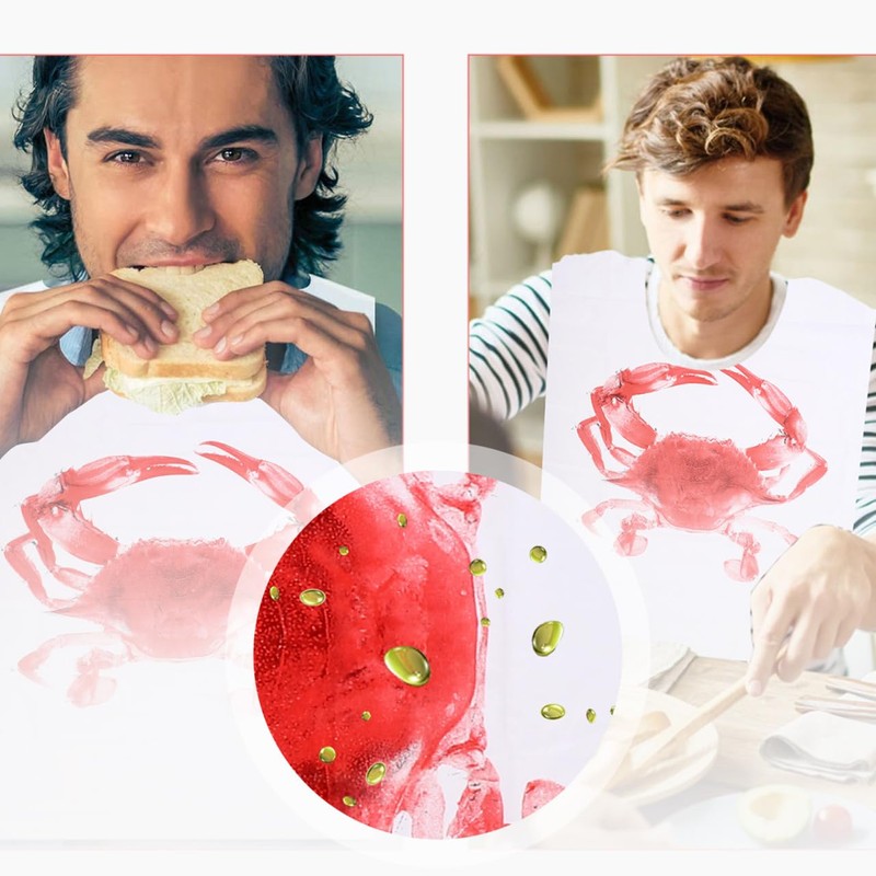 iplusmile Pack of 100 Disposable Apron Lobster Bibs in Restaurant