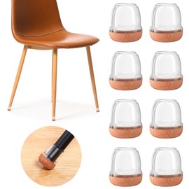 20 Pcs Clear Small Chair Leg Floor Protectors for Hardwood Floors, Upgraded Rubber Chair Leg Caps with Felt Pads, Furniture Leg Feet Cups Protect Floors from Scratches Reduce Noise (Fit 0.8"-1.1")