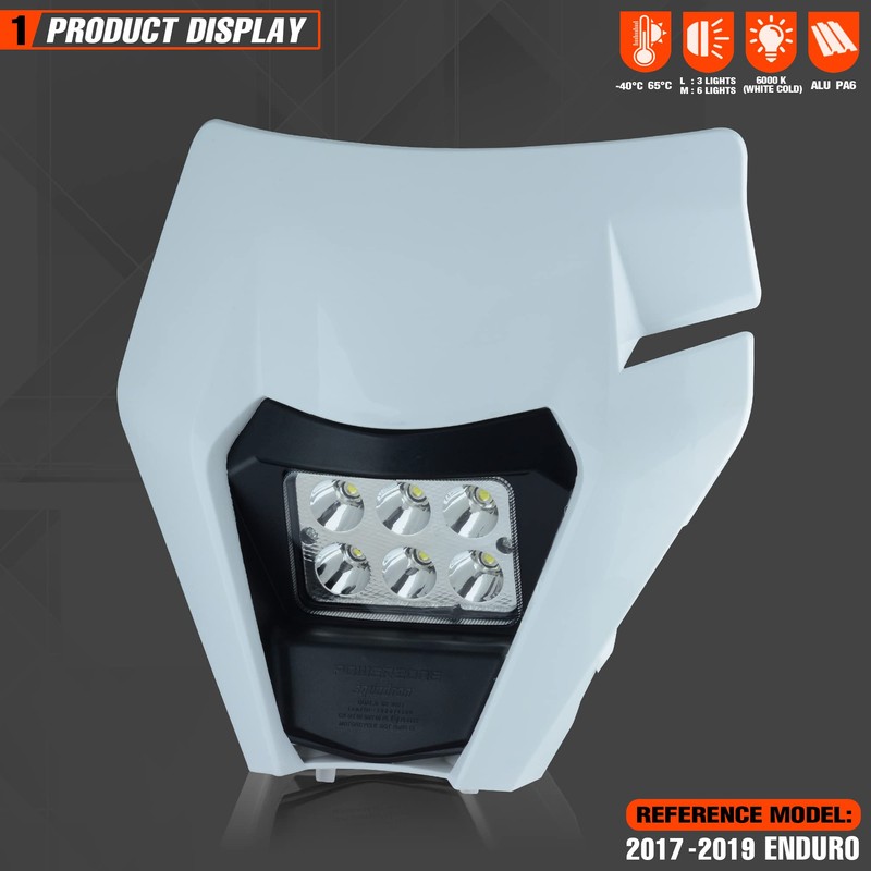 fewfuss Dirt Bike Led Headlight, Motorcycle Enduro Headlight Kit for