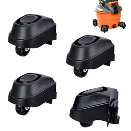 CUTHOLLOW 4Pcs 12388 & 12293 Foot Caster Wheel Big Replacement Wheel for Vacuum, Heavy Duty Caster Wheels for Concrete Floor and Workshop Use, Black，Ridgid Vacuum Parts