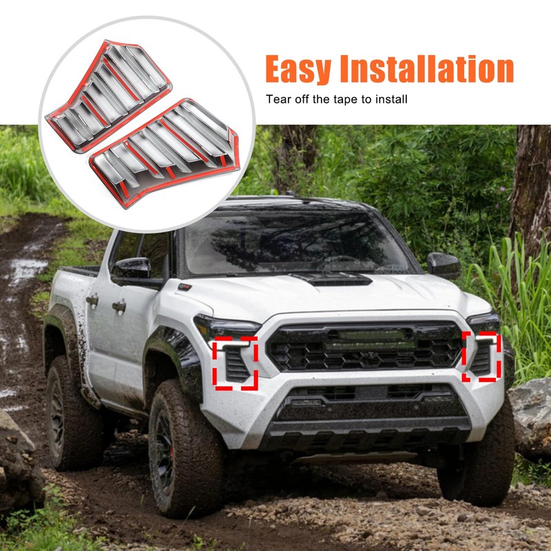 Daeiclru Front Bumper Side Headlight Grille Cover Compatible with Toyota