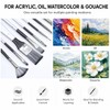JYN‑ANREN 24Pcs Paint Brush Set, Professional 9 Shapes: Wide Flat,