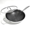 Lexi Home Tri-ply 5 Qt. Stainless Steel Nonstick Wok with