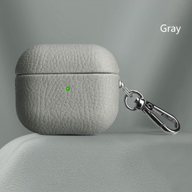 Leather Case Compatible with AirPods 4 / Active Noise Cancellation, Pebble PU Leather Retro Luxury Shockproof Wireless Charging with Lanyard and Cleaning Kit for Men and Women