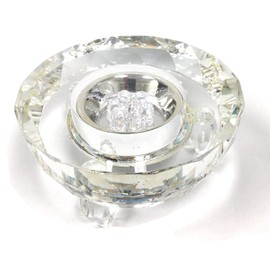 Amlong Crystal 7 LED Colored Lights Illuminated Round Crystal Display Stand