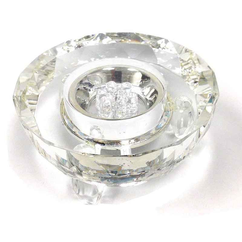 Amlong Crystal 7 LED Colored Lights Illuminated Round Crystal Display